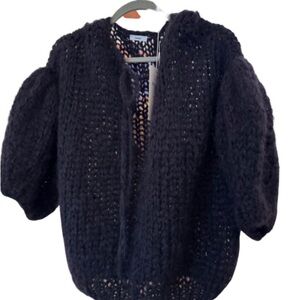 Mohair Knit Black Cardigan